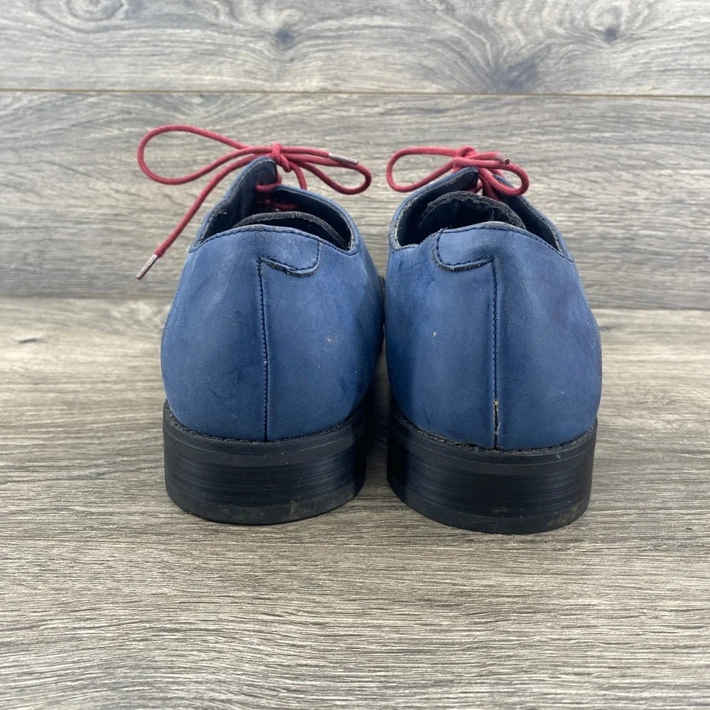 Original Penguin Bryan Derby Shoes Mens 11 Blue Leather Red Lace PENAC11024